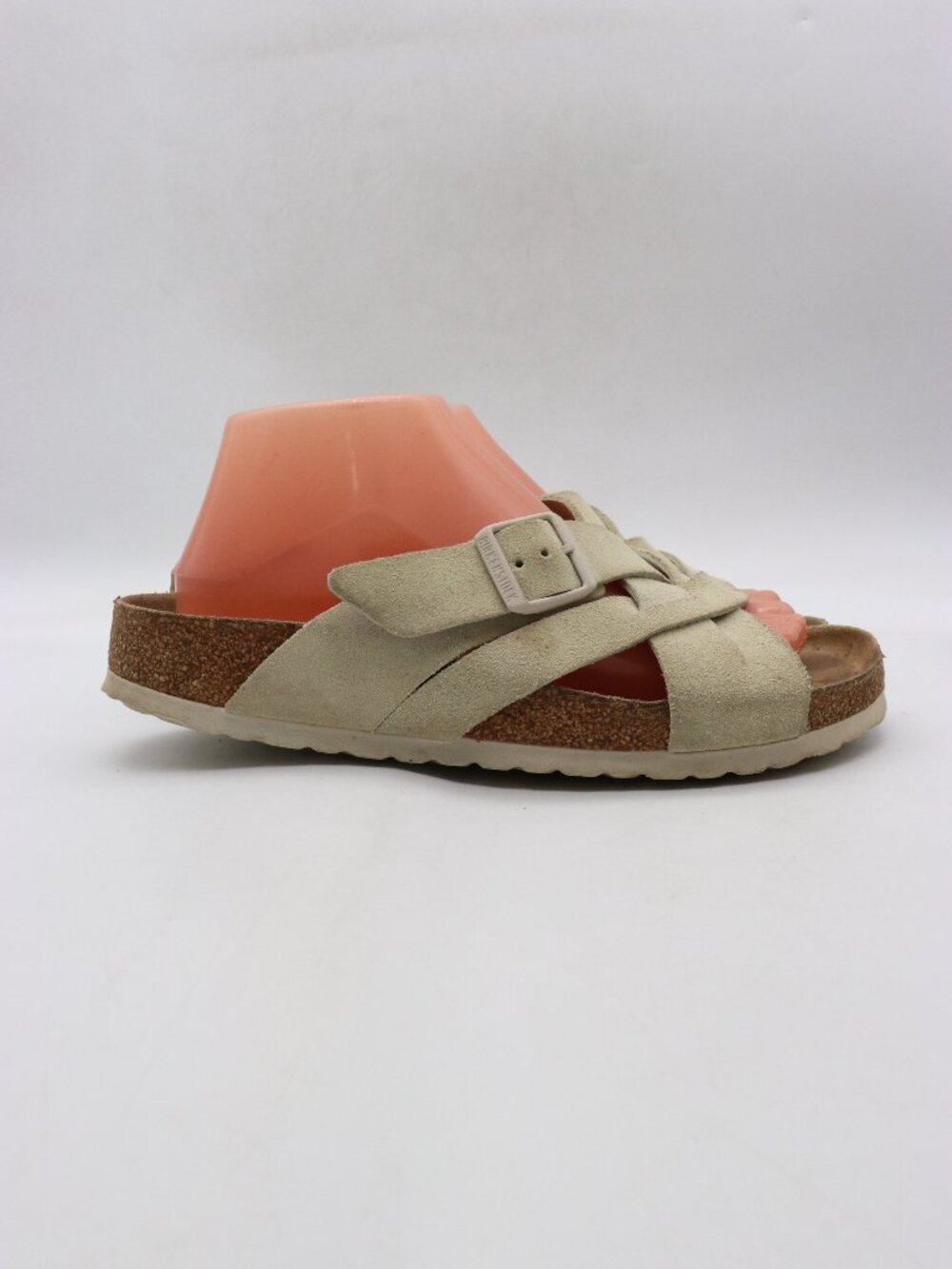 Birkenstock Lugano Soft Footbed Women's US 9 / EU 40 Cream Suede Slip On Buckle